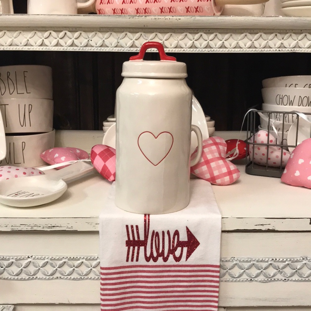 Rae Dunn Red Heart Canister-Large